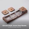 Wood Snack Tray with Glass Bowls Wooden Serving Dishes Appetizer