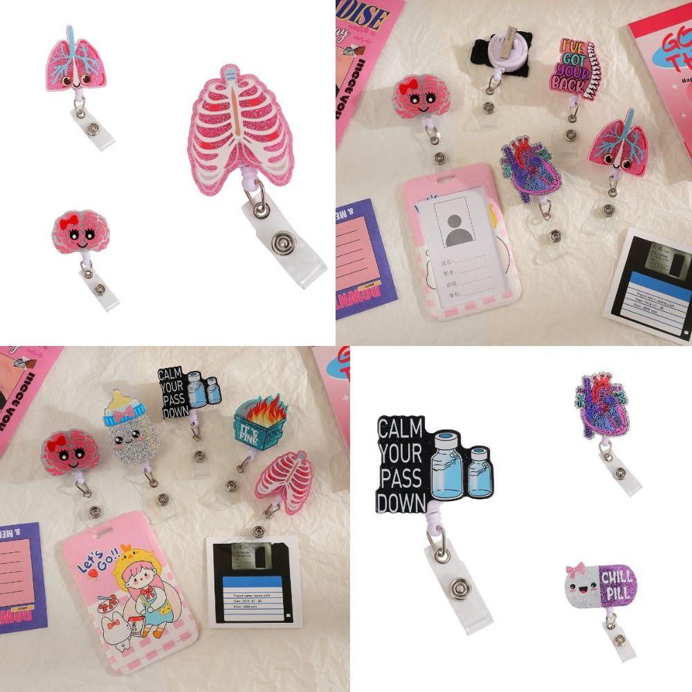 High Resilience Organs Badge Clip Stretchable Name Card Holder  Employee Welfare