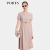 PORTS Spring 2026 Grey Rose V-Neck Dress