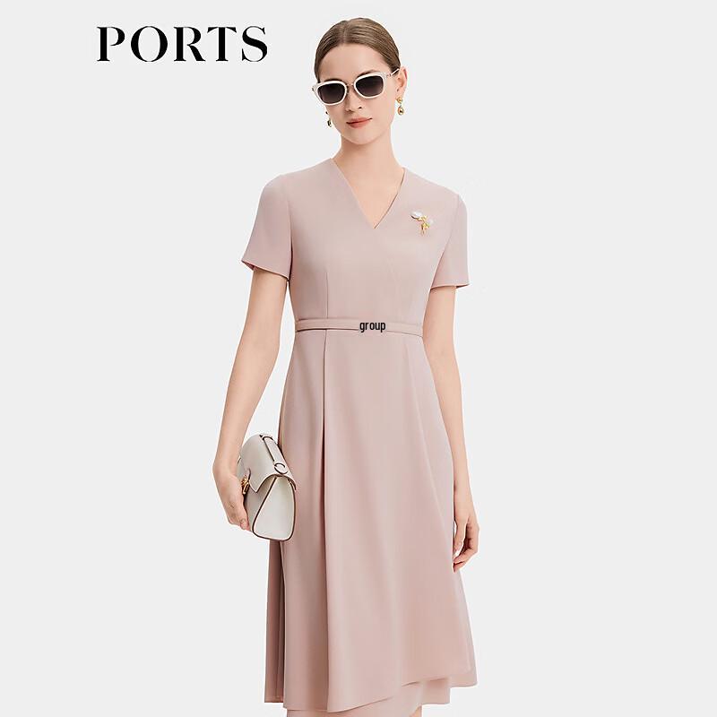 PORTS Spring 2026 Grey Rose V-Neck Dress
