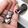 20/10Pcs Car Flat Head Valve Cap Universal Hexagonal Chrome Plated Dust Wheel Nozzle Decor Tyre Valve Stem Caps Auto Accessories