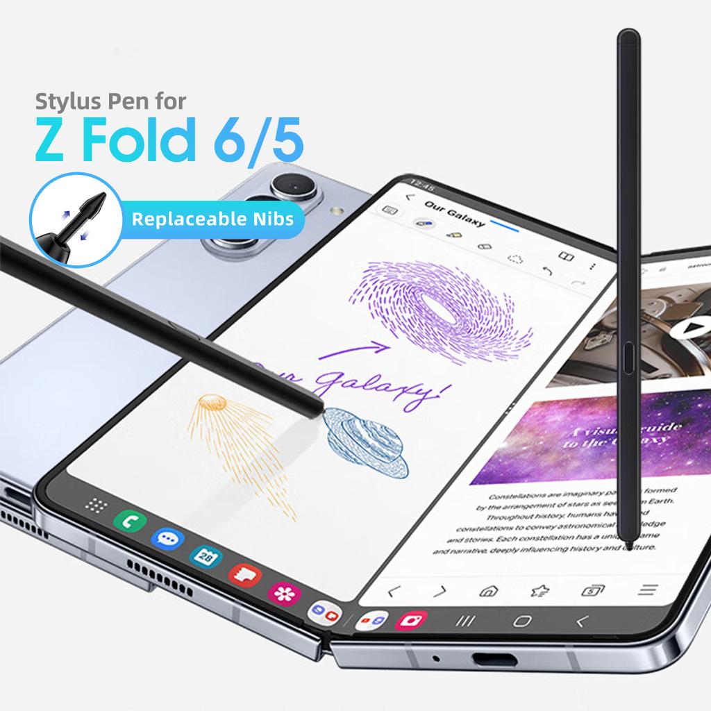 For Samsung Galaxy Z Fold 5/6 S Pen Compatible with Galaxy Z Fold 4/3 Fold Edition Touch Stylus with 3 Replaceable Tip 6