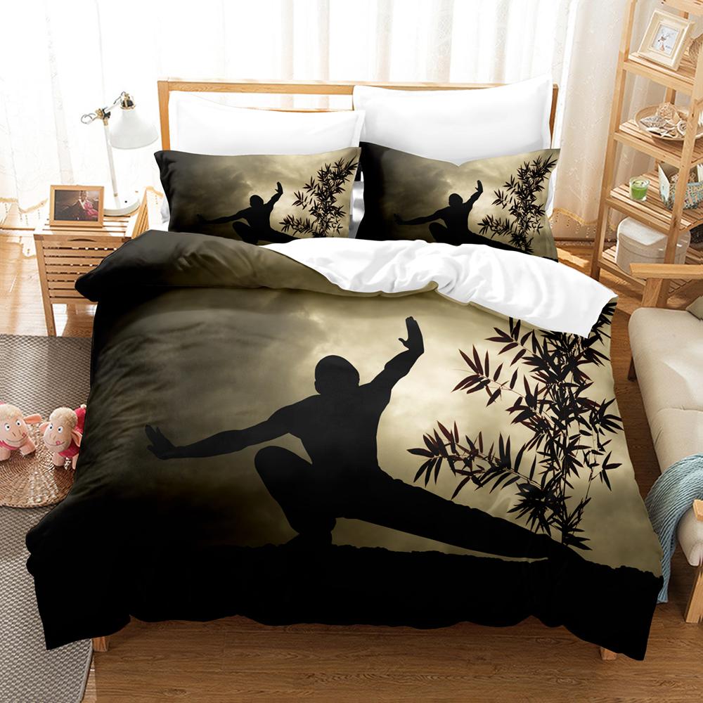 3D Chinese Kung Fu Bedding Sets Duvet Cover Set With Pillowcase Twin Full Queen King Bedclothes Bed Linen
