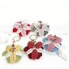 Cartoon Flower Keychain PU Leather Bag Hanging Fashion Bag Pendant  Girl