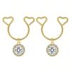 2 Pezzi Anello Finto Capezzolo a Forma di Cuore con Pendente Acciaio Inossidabile Anelli per Capezzoli Senza Perforazione Clip On Anelli per Capezzoli Piercing Finto per il Corpo