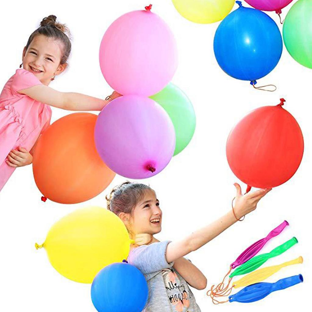 50/100Pcs Bounce Balloons with Rubber Band Colorful Punch Balloons Birthday Party Punch Balloons Party Baby Shower Kids Games