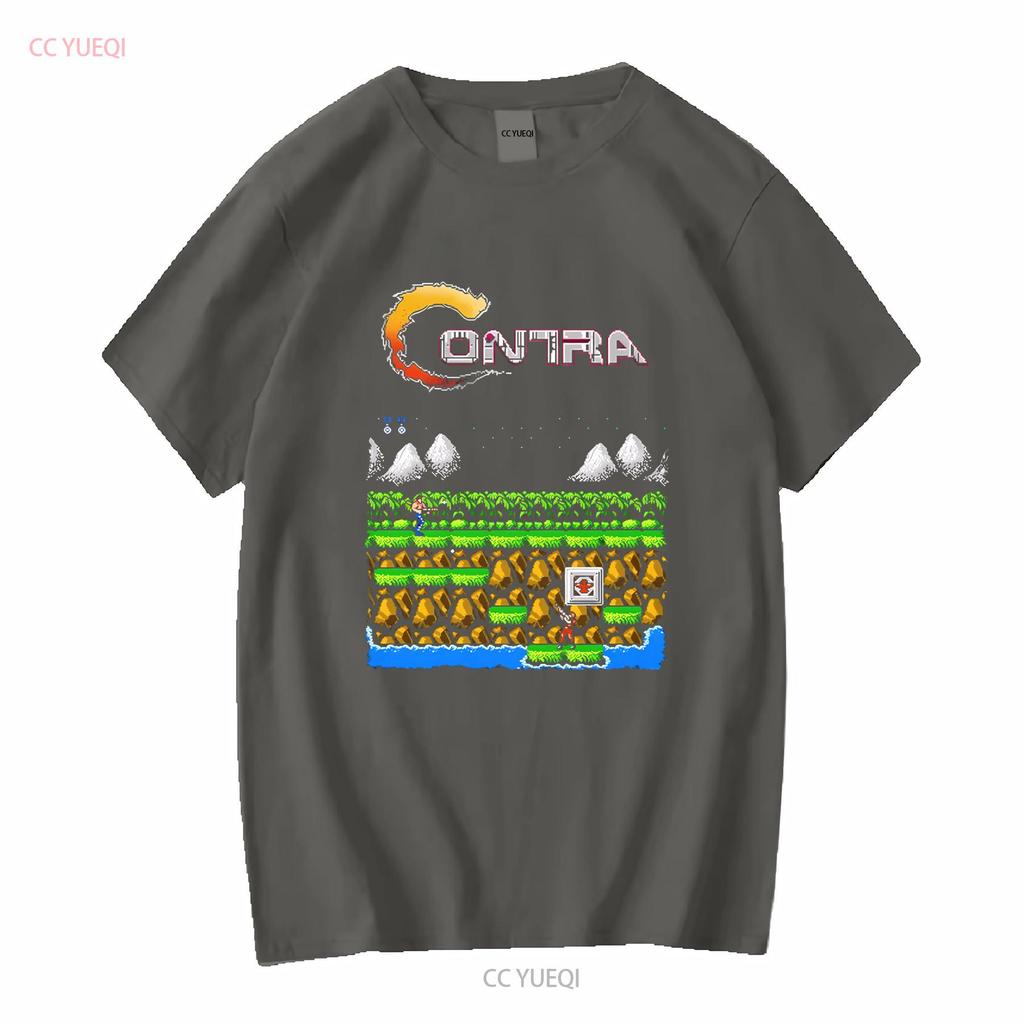 Contra Gryzor Stage 1 Nes Famicom Game 8 Bit Screen T Shirt Arcade Classic Vintage Retro Design All Sizes Vintage Washed Casual