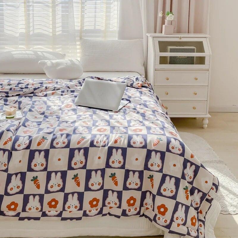 Japonská tenká prošívaná letní chladivá deka Domácí textil Queen Double Quilted přikrývka Měkká lehká prošívaná deka s klimatizací