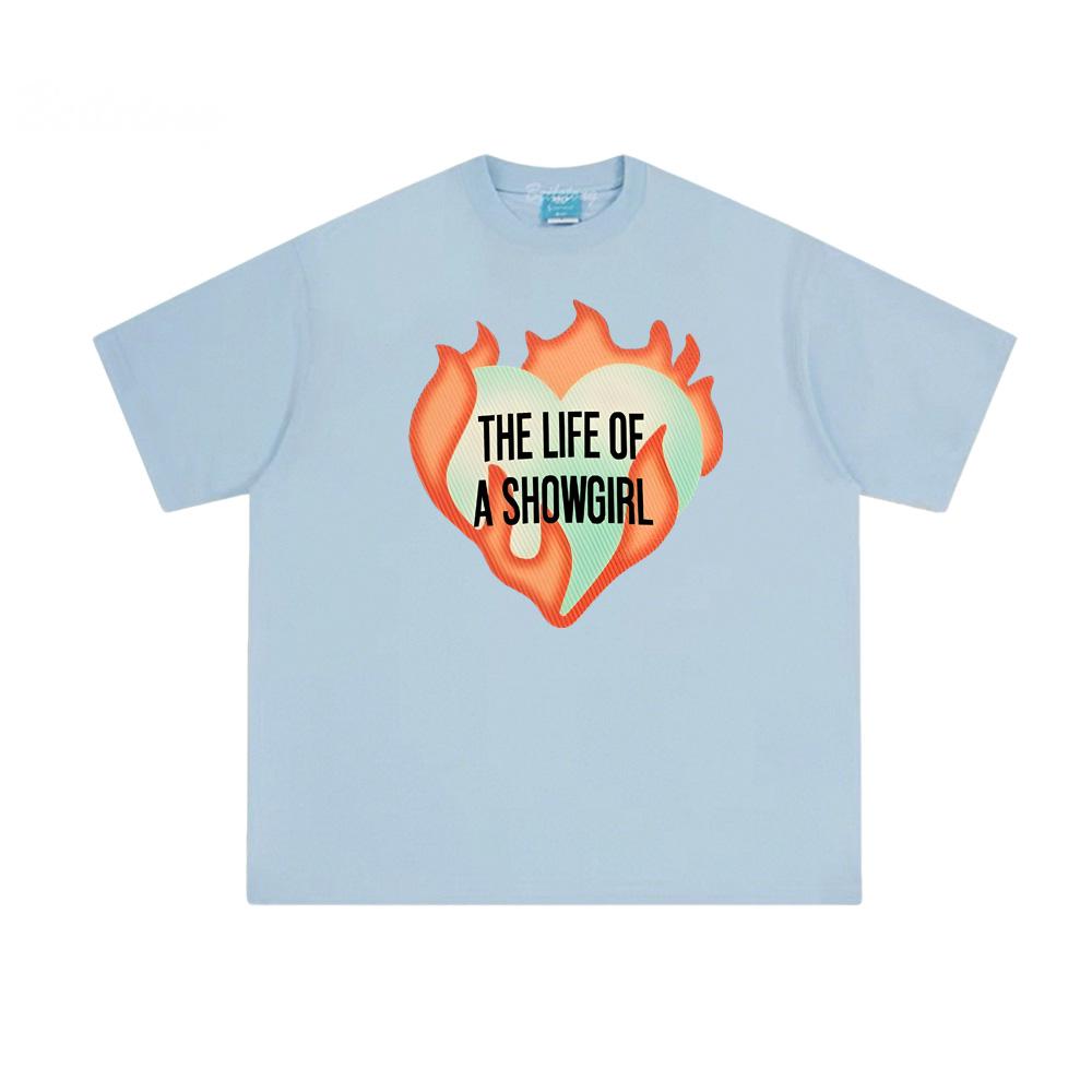 

Swift Fans Peripheral TOPS New album The Life of a Showgirl Sleeve Camisetas Graphic Printing Sleeve Summer Cotton Round TEE S