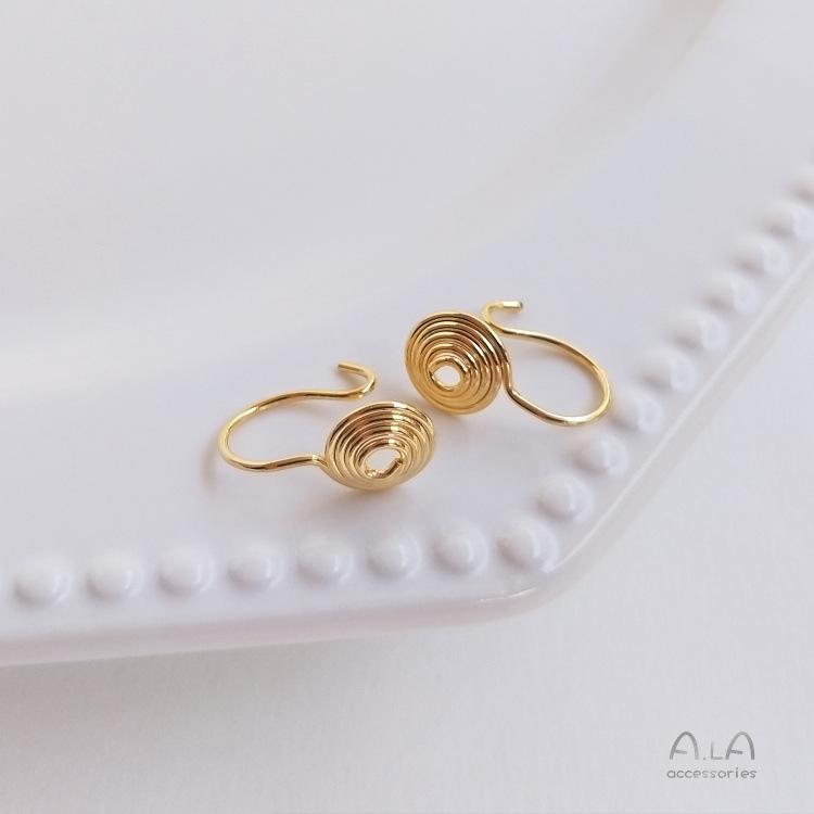 

Золото 14K/18K Клипсы для ушей в виде комариной спирали без прокола - Сделай сам Безболезненные серьги ручной работы