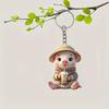 Lovely Milk Drink Pig Acrylic Keychain for Car Home Decoration With Vibranting Color and Sturdy Materials