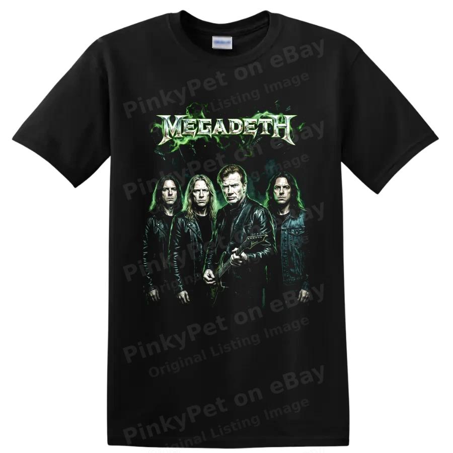 Megadeth Dave Mustaine Heavy Metal Guitarist T Shirt Green Smoke Concert Art Tee