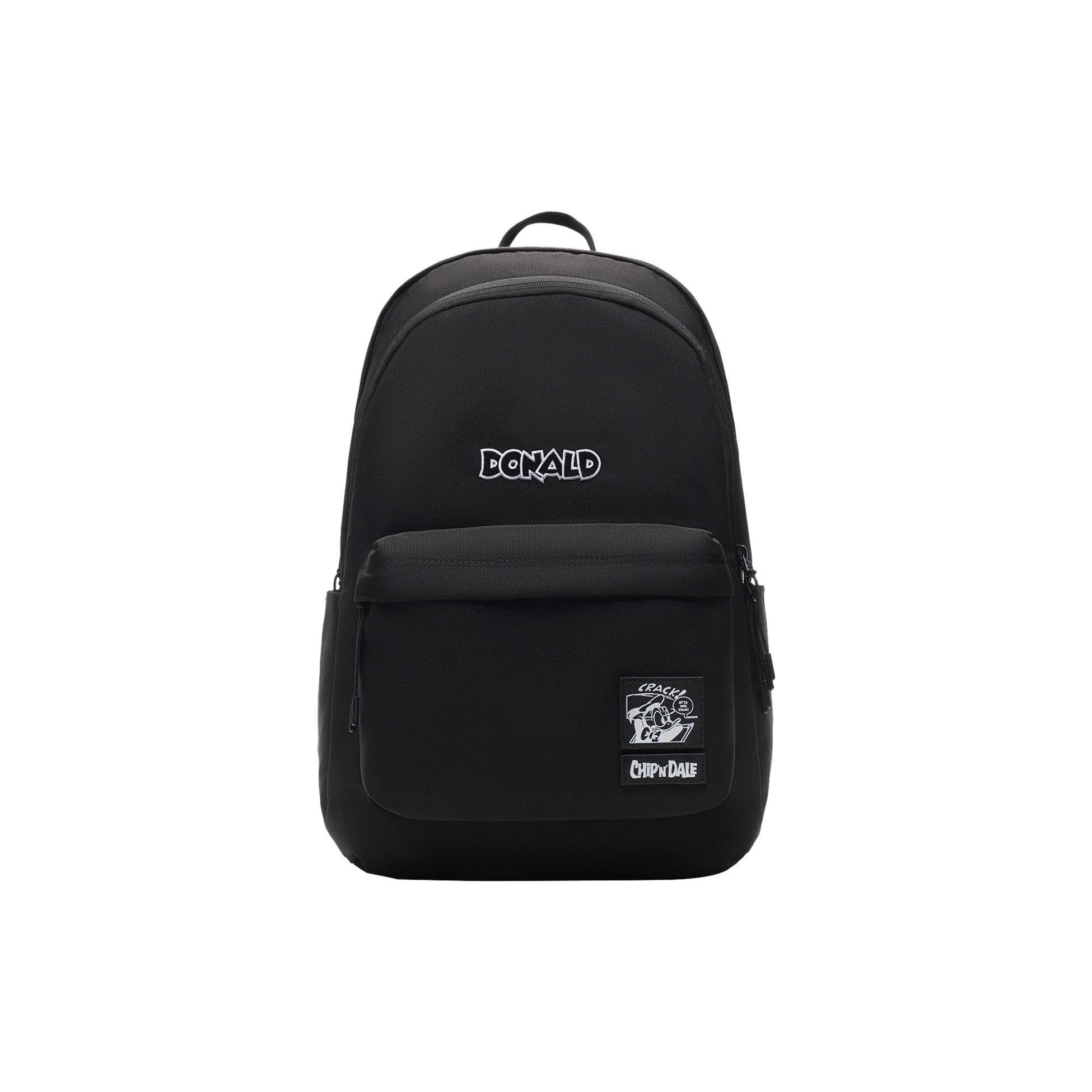 

Li Ning X Disney Collaboration Cartoon Pattern Large Capacity Zipper Fabric Backpack Unisex Backpack Black ABSS055-1 Pure Black