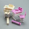 Study Desk Chair Miniature Furniture Model For Kids Early Education Furniture 1/12 Doll House Scene Setting Accessories