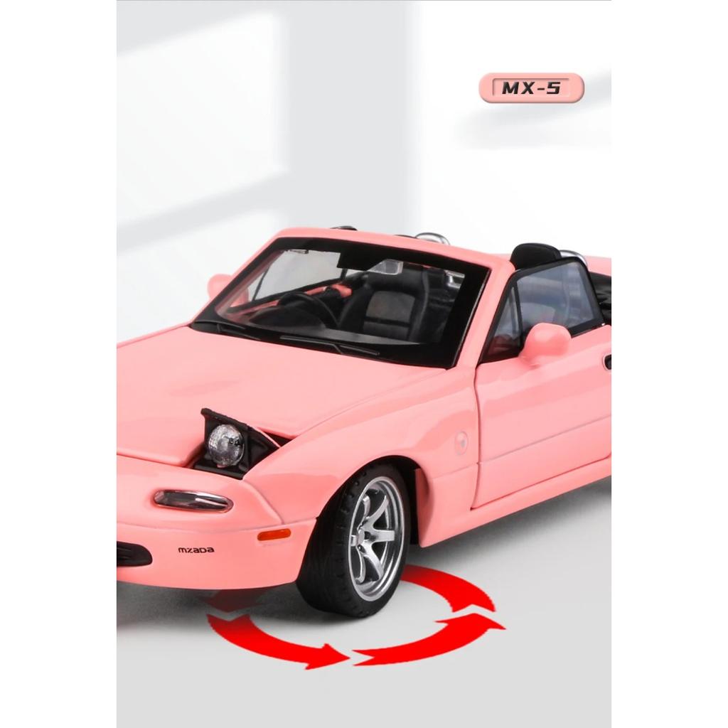 1/32 Mazda MX5 MX-5 Slitina Tlakově litý Model Hračka Auto Zvuk a Světlo Stahovací Dětská Hračka Sběratelský Předmět Dárek k Narozeninám