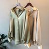 Women's Retro Hong Kong Style Satin Blouse - Long Sleeve, All-Match Drape, Niche Design for Spring & Autumn 2022