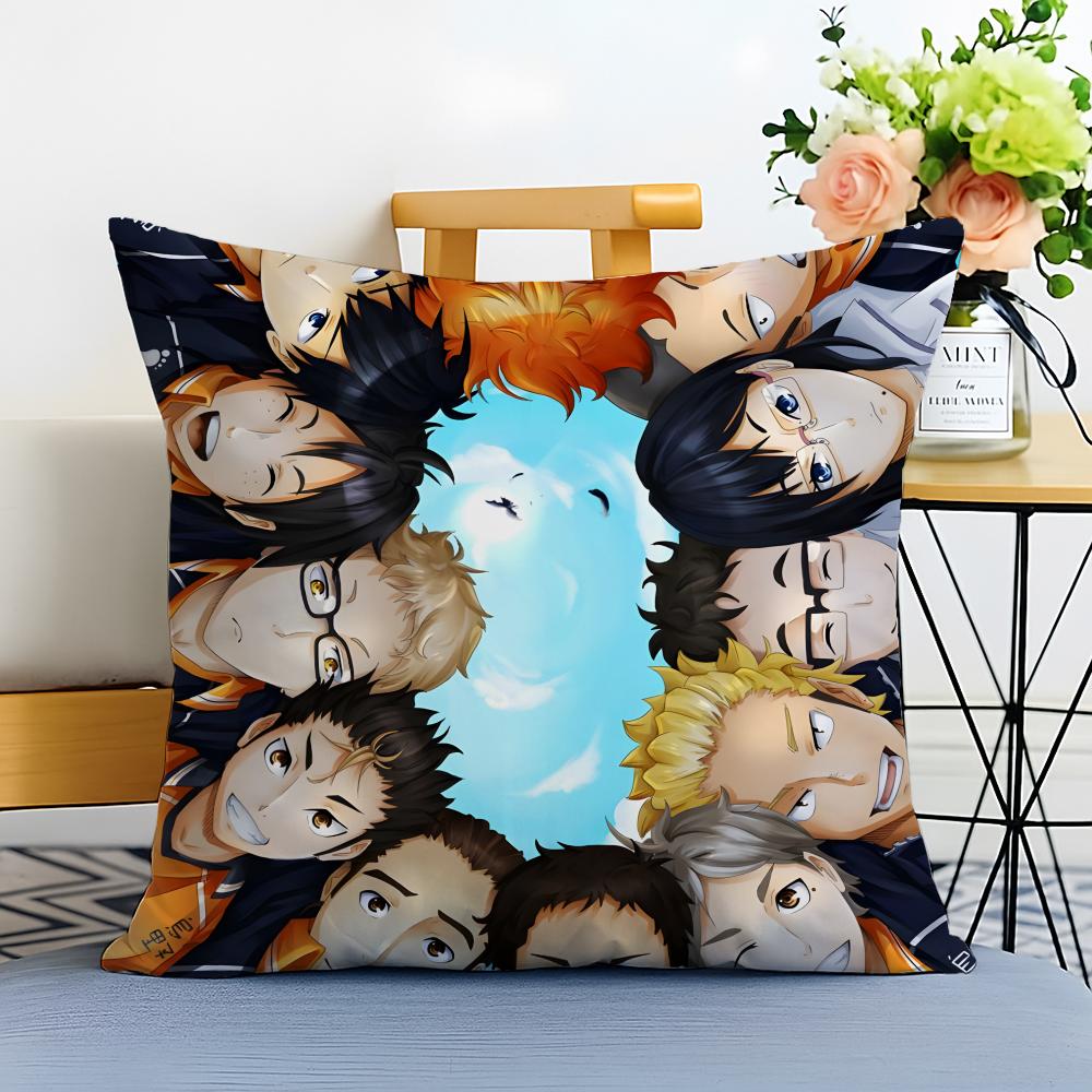 HHaikyuu Cushion Cover Washable Linen Pillowcase Soft  for Sofa Bed Cozy Home Room Decor