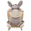 VidaXL Rocking Donkey with Backrest Plush 60x32x55 Cm Grey 80222