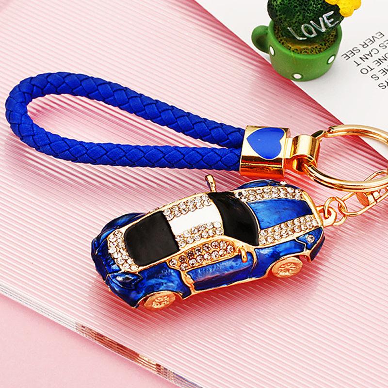 Full Rhinestone Crystal Car Shape Design Keychains For Women's Bags Decoration Bag Charm