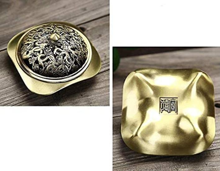 Kowloon Alloy Incense Burner, Scented Incense Burner for Tea Ceremony and Buddhist Altar, Antique-Style Openwork Incense Plate, Small Incense Burner,