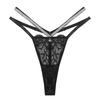 Women G-string Shiny Sequin Contrast Color Hollow Out See-through Adjustable Straps