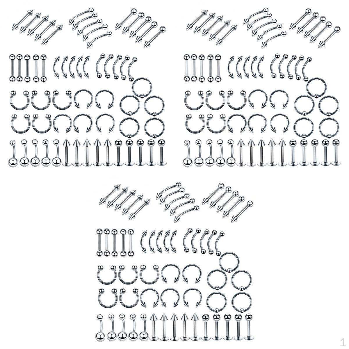 

180 шт., пирсинг для носа, губ, бровей, пупка и живота, 6 мм
