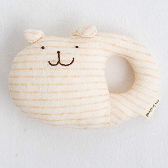 

Y-1026 Pompkins BABY 100% Cotton Rattle [Rabbit, Bear, and Dog Series] Made in Japan (Border (Dog))