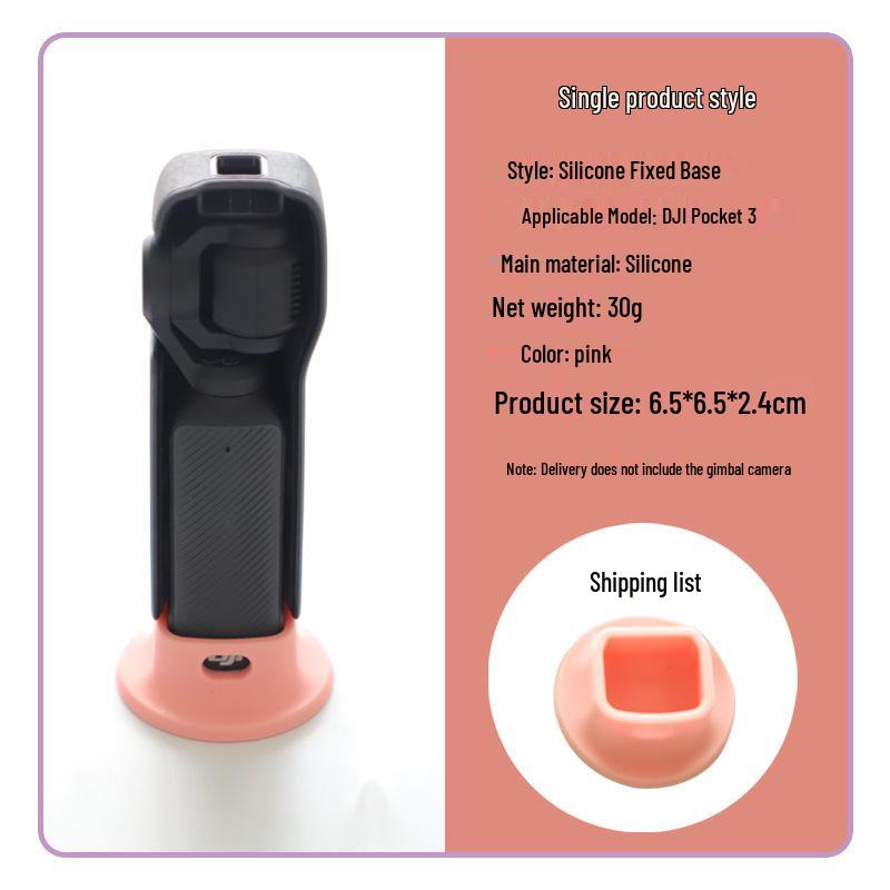 DJI Pocket 3 Kompatible Silikonbasis: Stabile rutschfeste Tischhalterung für Action-Gimbal-Kamera.