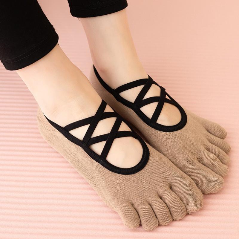 Women's Five-finger Open-toed High-elastic Yoga Socks Professional Pilates Dance Jumping Exercise Fitness Non-slip
