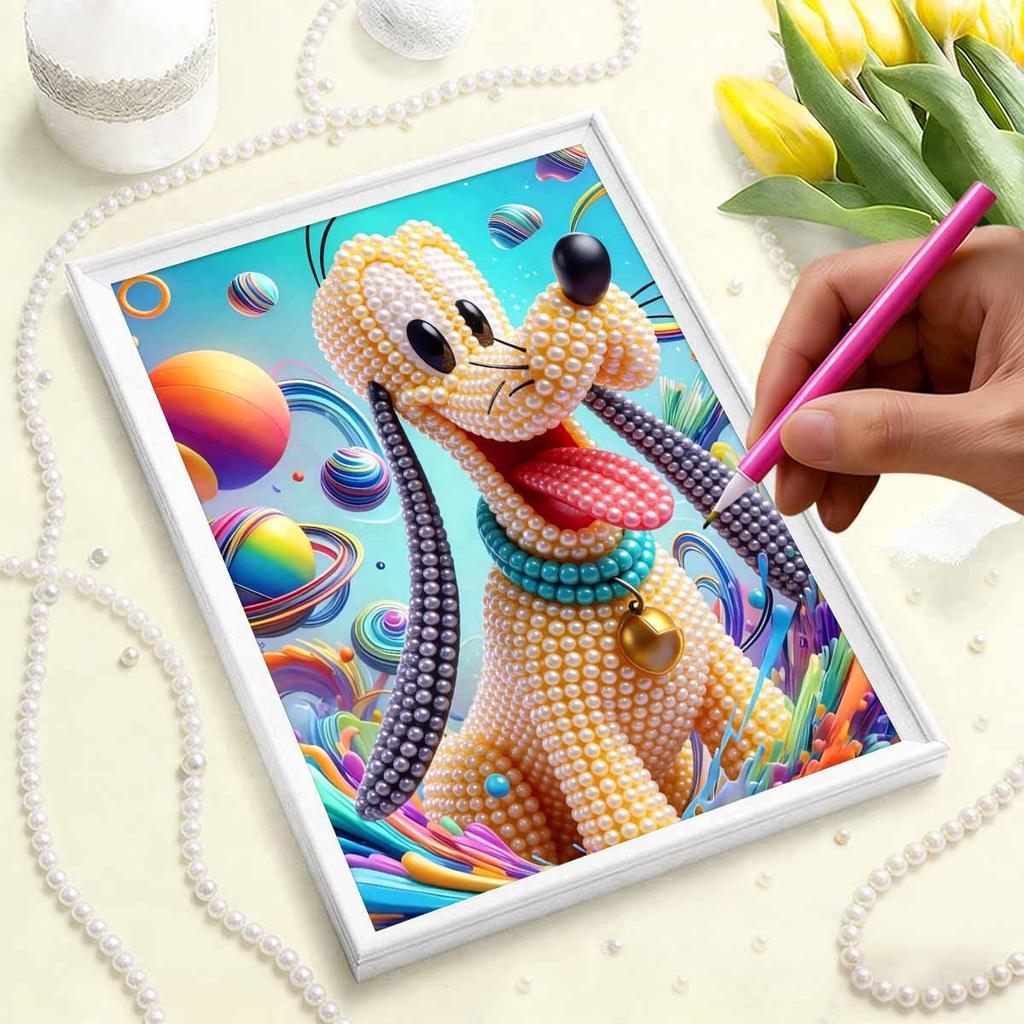 Frozen Elsa & Friends Pearl-Inlaid Frameless Art | Handmade Pearl Craft, Ice Castle Theme, for Frozen Dreamy Home Decor & Gift Option