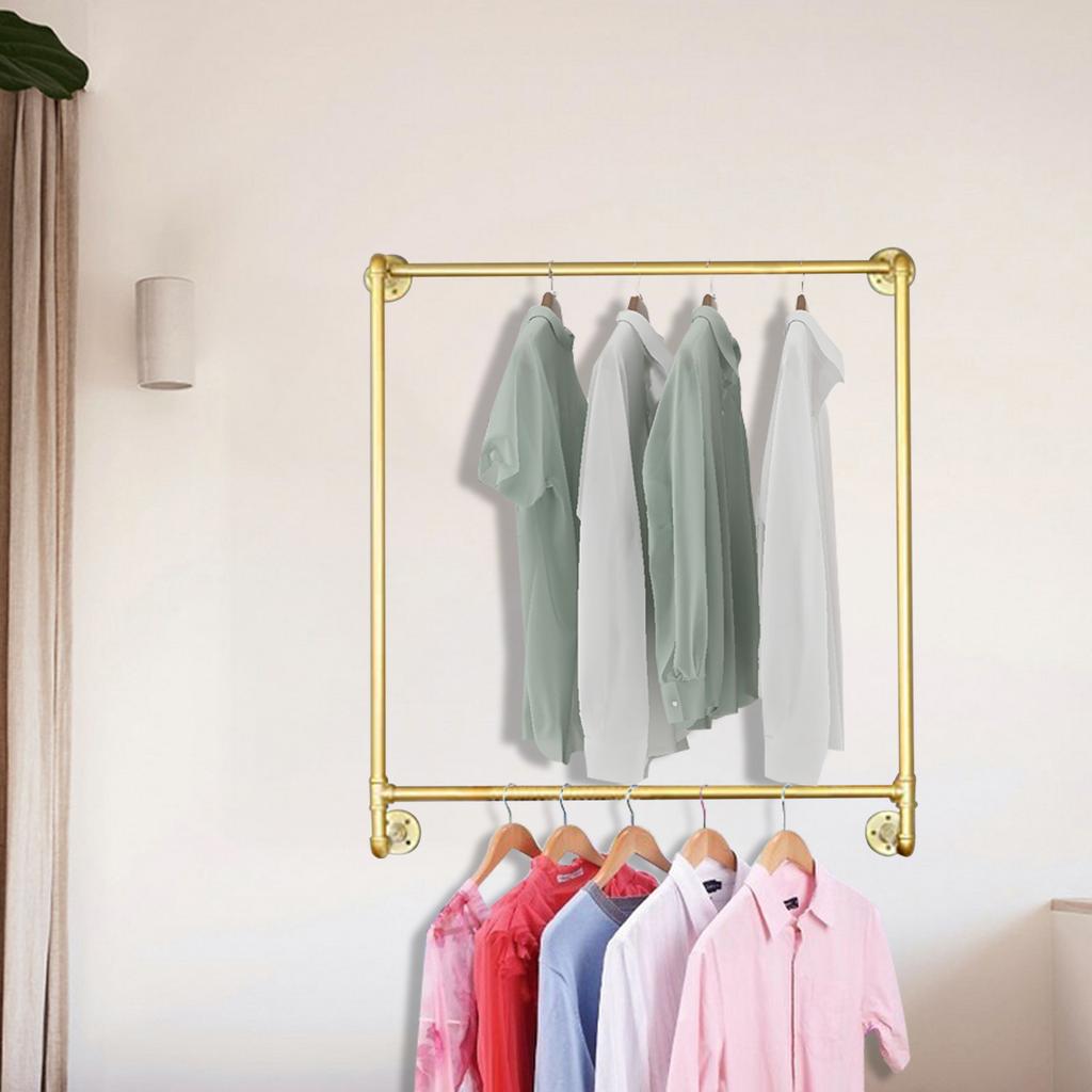 Złoty ścienny wieszak na ubrania, Ciężki stojak do wieszania ubrań, Vintage złoty wieszak na płaszcze do przedpokoju, Metalowy organizer na ubrania