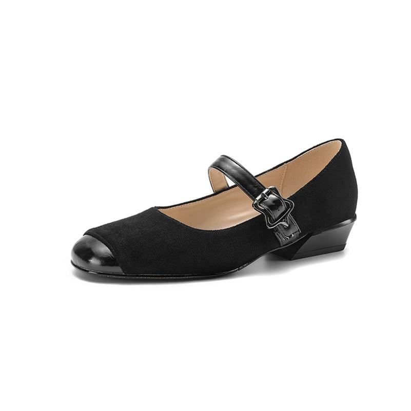

FOREADA Women Mary Janes Heels Round Toe Flats Buckle Concise Brand Design Ladies Fashion Shoes Spring Autumn Black Brown 43 33 чёрный