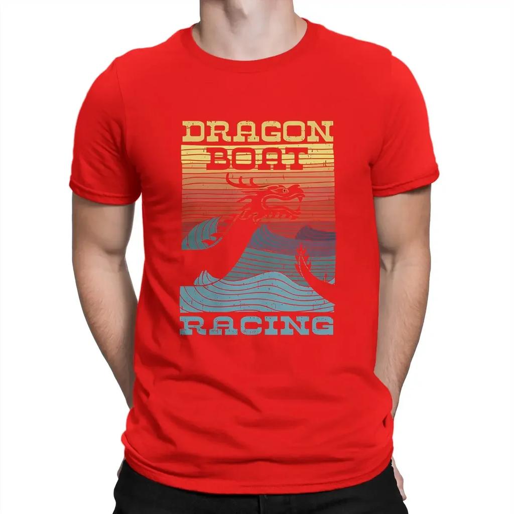 T Shirt Humor High Quality Birthday Dragon Boat Racing Retro Look Man's TShirt Dragon Design Crewneck Short Sleeve 100% Cotton