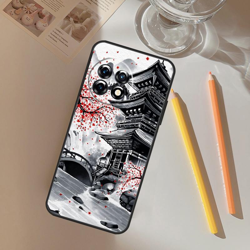 Japanese Art Temple Sakura Funda For OnePlus 12 12R 13 R 11 9 10 Pro 8T 9RT 10T OnePlus Nord 4 CE 2 3 Lite N20 N30 Case