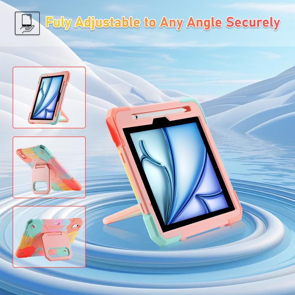 Case for IPad A19 A16 10th 11th 12th 7th 8th 9th 10.2 Pro 11 2024 2025 Air 11 M2 M3 Air 5 4 Shockproof Stand Kids Safe Cover