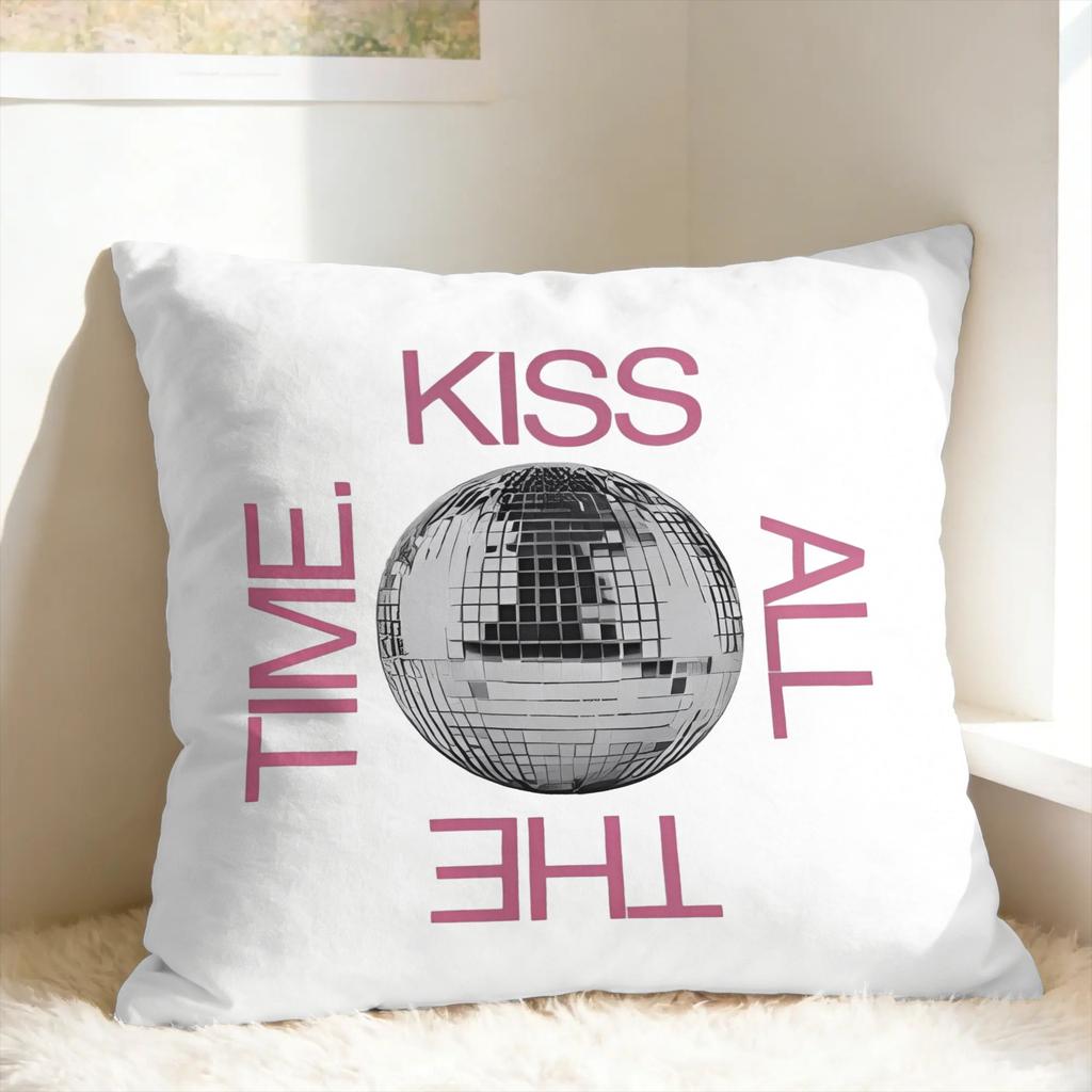 Singer H-Harrys S-Styles Kiss Al the Time Pillow Case Comfy Pillow Cover For Sofa Couch Bed Living Room Retro Trendy Pillowcase