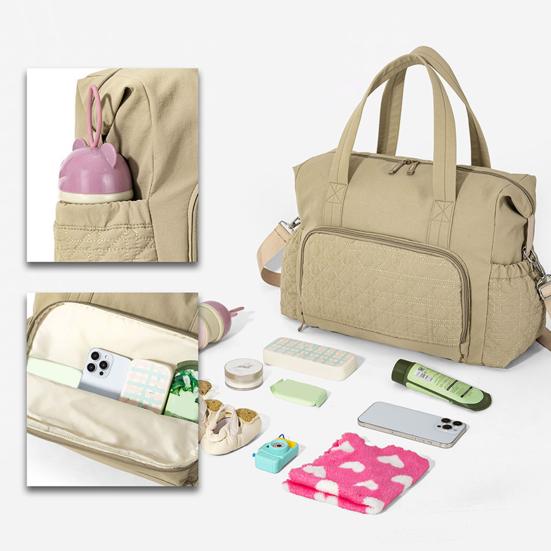 Sports Fitness Bag Waterproof Gym Bag with Multi-Pockets Adjustable Shoulder Strap Versatile Yoga Tote