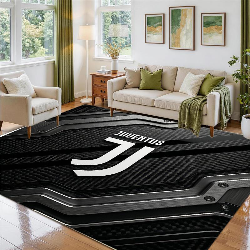 Juventus FC Design Crystal Velvet Rug Soft Decorative Mat for Bedroom Entrance