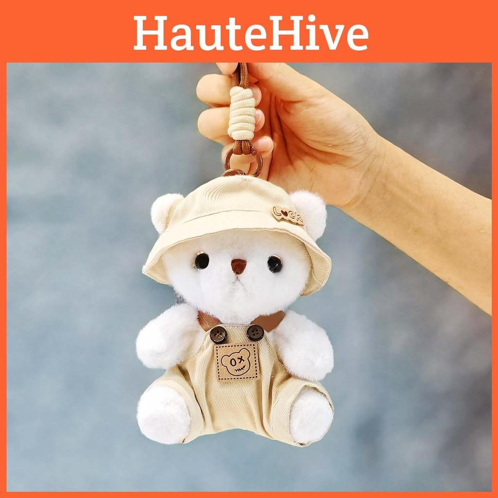 Bear In The Clothes Plush Toy With Hanging Loop Girls Gift School Bag Accessory