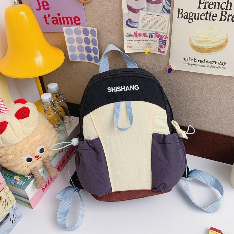 Schoolbag Large Capacity Primary School Bag Korean Version Fashion Contrasting Color Boys and Girls Backpack 1011 New Casual Children's Backpack