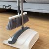2Pcs/Set Long Handled Dustpan Brush Set with Built-In Comb Teeth 180 Degree Swivel Ergonomic Design Broom Dustpan Set
