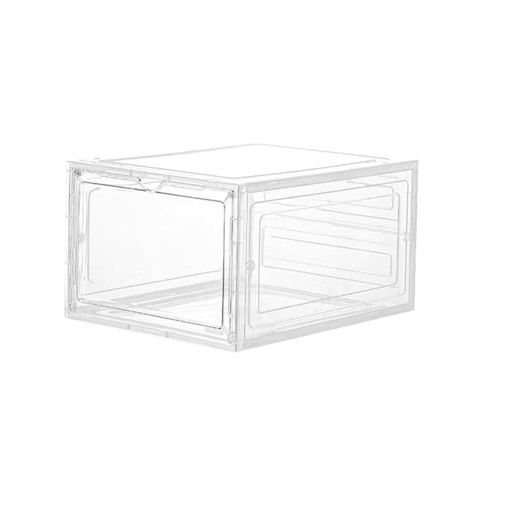 

Магнитная дверца Прозрачная обувная коробка Пластиковый держатель для хранения Съемные пыленепроницаемые коробки для хранения обуви Инструменты для домашнего хранения прозрачный белый