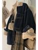 2025 Winter Plus Velvet Thickened Denim Jacket, Hong Kong Style Retro Loose Fit, Plus Size Women's Top