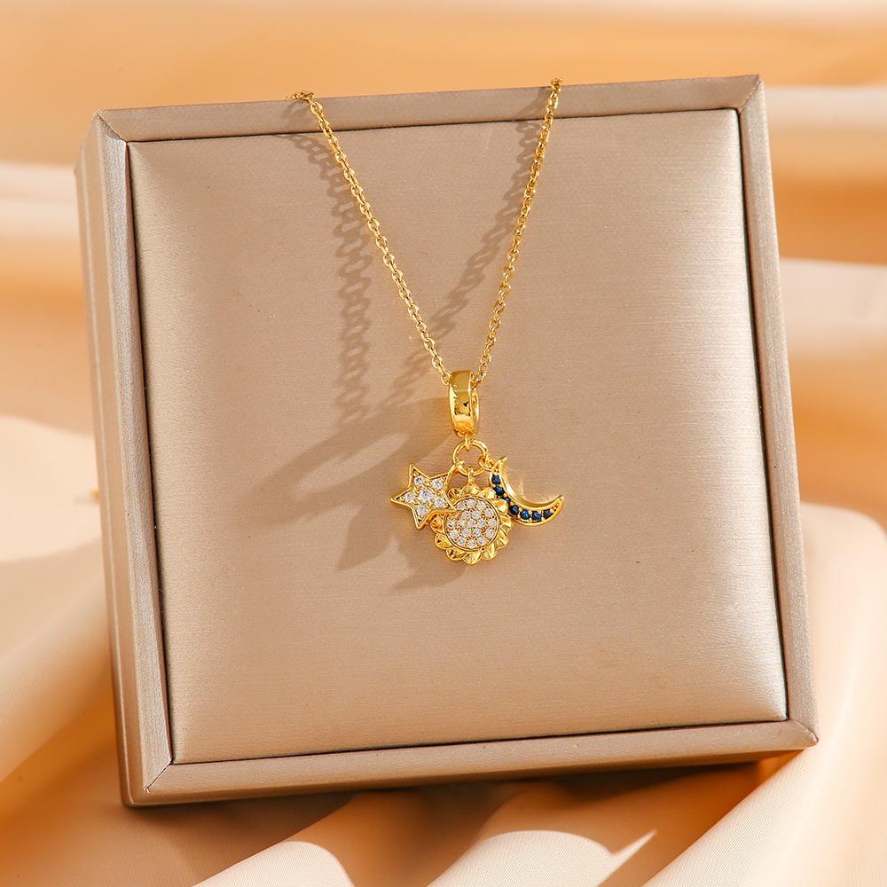 Fashion Titanium Steel Necklace Pendant Simple Elegant Unisex Chain Jewelry Accessories for Women Men
