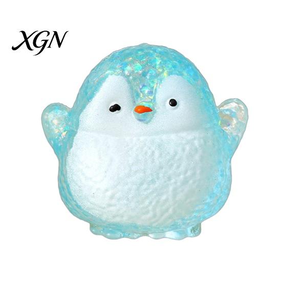 Glitter Stress Ball Squeeze Toy Translucent Powder Soft Slow Rebound Cute Kids Relief Penguin Shape Portable Safe