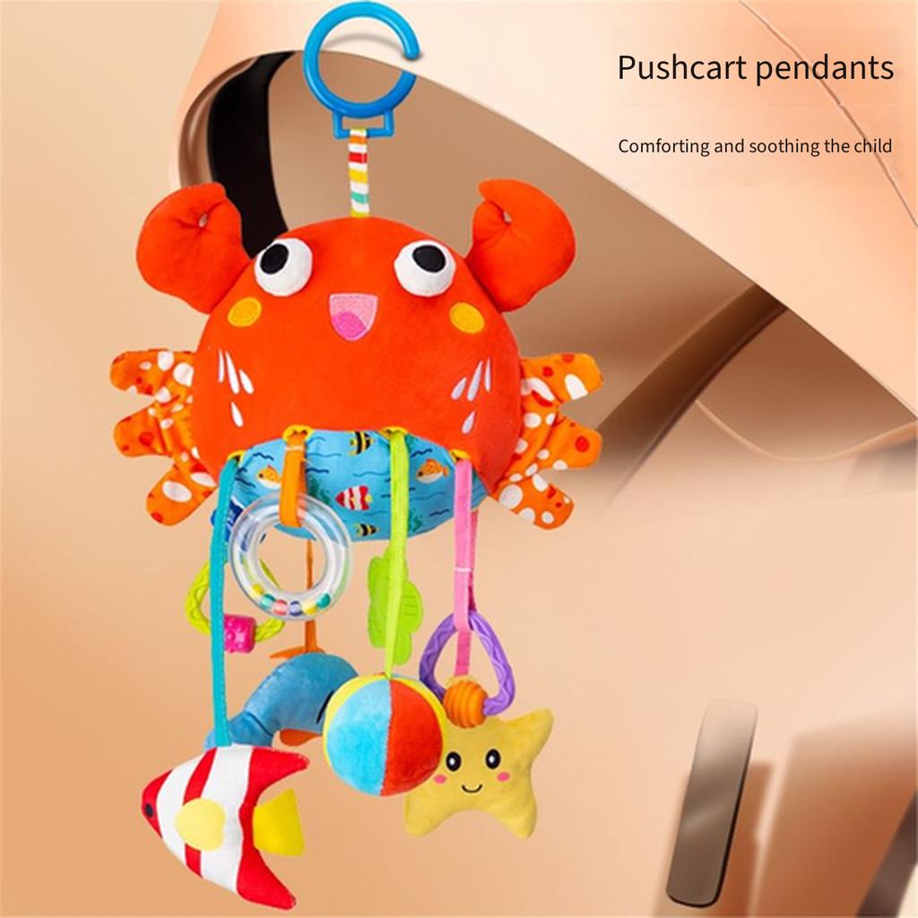 Soft Plush Baby Stroller Hanging Toy Rattle Crib Mobile Hanging Ornament Infant Car Seat Soothing Toy