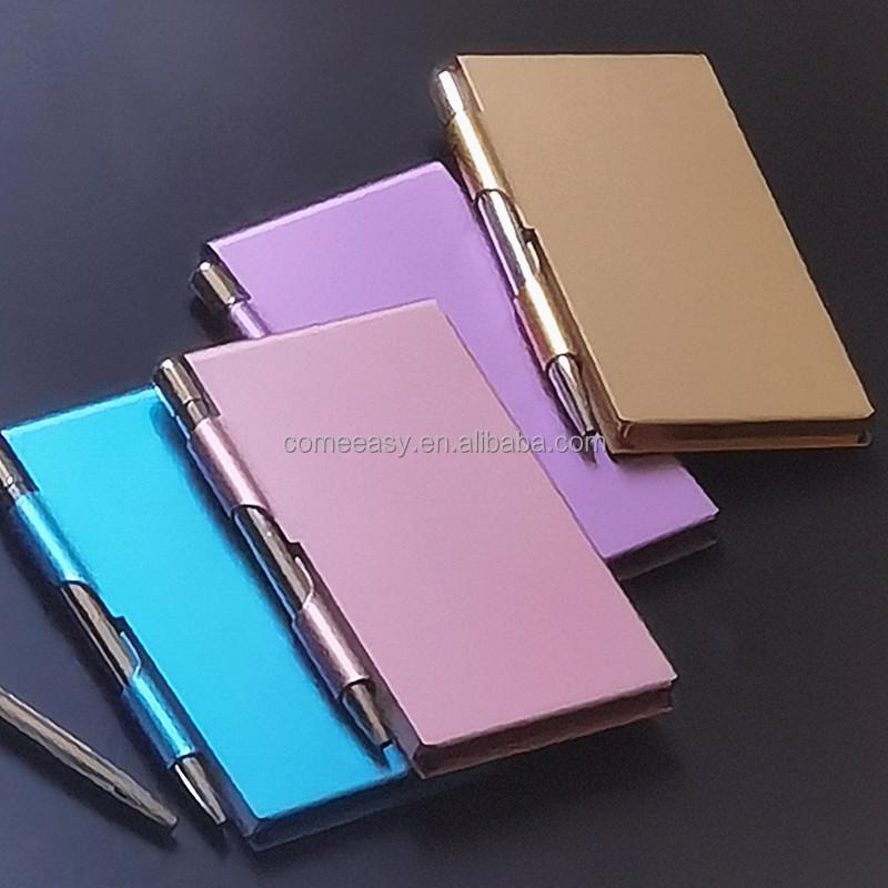 Mehrfarbig Mini Aluminium Bunt Metall Tagebuch Spiral Taschenjournal Mini Notizbuch Mit Stift