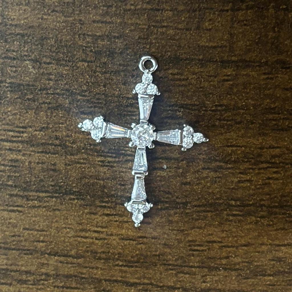 18K Gold Figaro Necklace with Zircon Cross - Non-Fading Stainless Steel Chain for Women