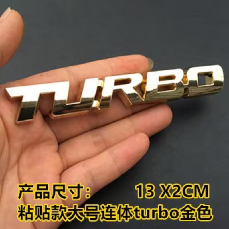 Metal Body Sticker Custom Car Modification Sticker Turbocharger Car Side Letter Mark TURBO Car Emblem 1pc