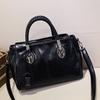 Vintage Braided Handle Leather Satchel Bag for Women - Large Capacity Crossbody Tote